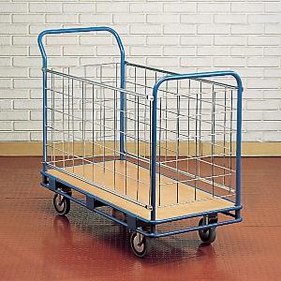 Chariot long plateau - 4 côtés - charge 200 kg