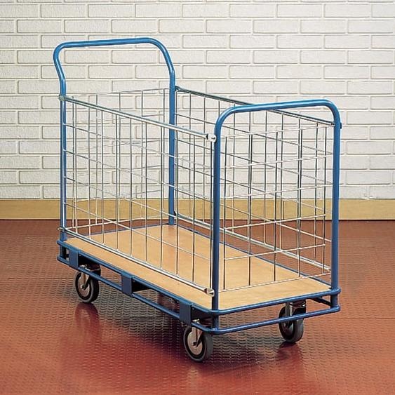 Chariot long plateau - 4 côtés - charge 200 kg