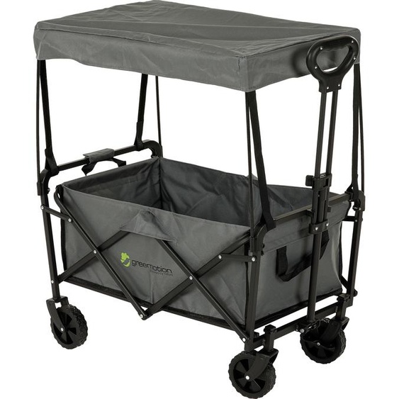 Chariot pliable avec toit - force 70 kg, poignée télescopique et frein