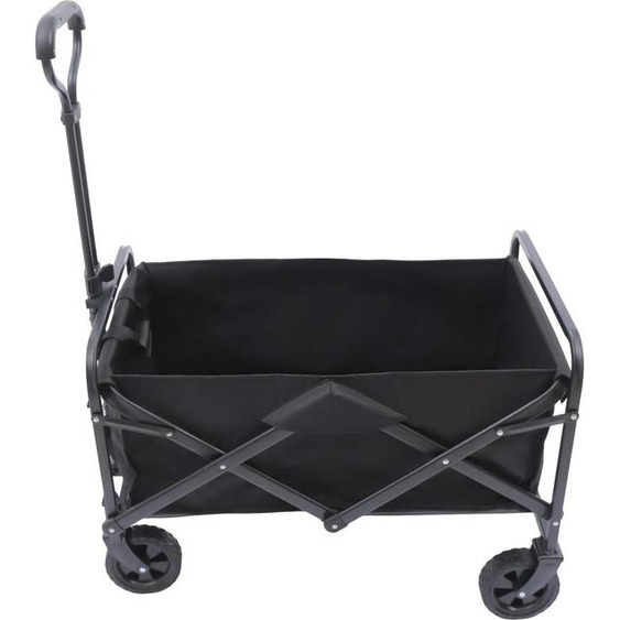 Chariot pliable - Chariot de jardin et de plage - Poignée réglable en hauteur 68-92 cm - Charge 80 kg - Roues en caoutchouc Ø 12,7 cm - Cadre en acier au carbone, tissu Oxford