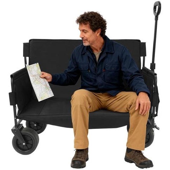 Chariot pliable Chariot de transport extérieur à roulettes pour le camping (capacité de charge : 300 kg)