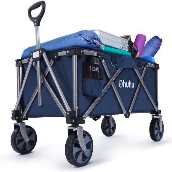 Chariot pliable pour la plage et le jardin, dune capacité de 145 litres et doté dune poignée réglable - Idéal pour la plage, le jardin et les activités de plein air