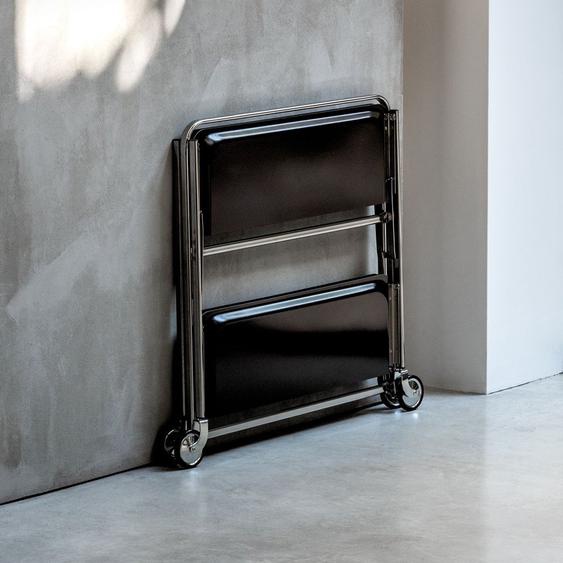 Chariot pliable SELECT acier formica coloris chrome noir