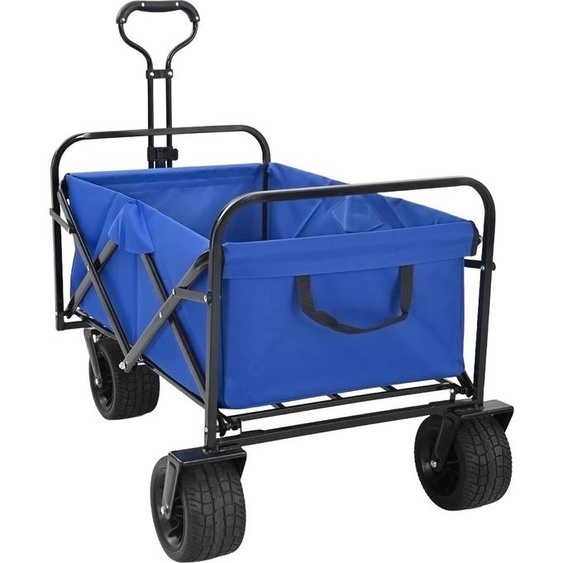 Chariot pliant Bleu 89 x 63 x 96 cm Acier et polyester Oxford