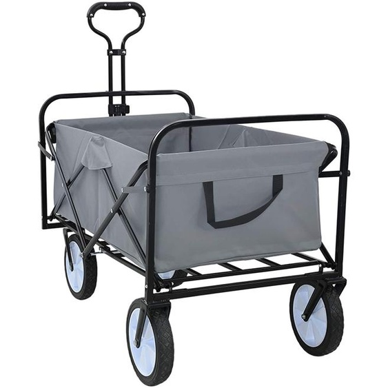 Chariot à Main Pliable Gris 94 x 53 x 99 cm Tissu Oxford