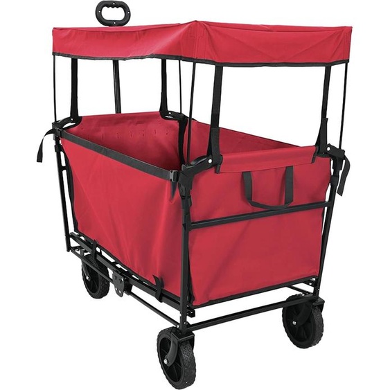Chariot à Main Pliable Rouge 105 x 56,5 x 116 cm Tissu Oxford