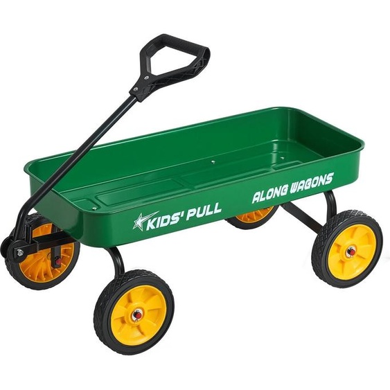 Chariot pour enfants - Chariot à main - A partir de 18 mois - Capacité de charge 80 kg - 101 x 48 x 36 cm - Avec poignée de traction - Pour le jardin, la plage et le camping - Vert