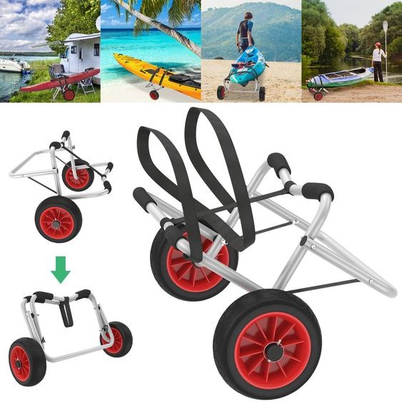 Chariot pour kayak et canoë XINZI, chariot pliable pour bateaux, kayak et canoë pliable, chariot de transport en aluminium pour bateaux, canoës et kayaks, chariot pour planches de surf, pliable, capacité de charge de 100 kg