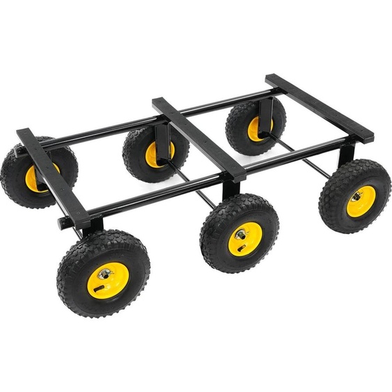 Chariot pour meubles - Chariot de transport pour charges lourdes - 6 roues tout terrain - 544,31 kg de charge - 25,4 cm de roues - acier au carbone & caoutchouc - 111,46×65,71×33,83 cm - Noir