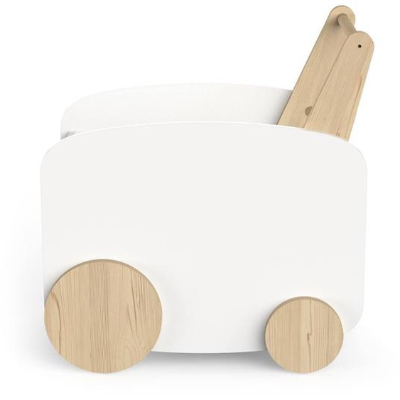 Chariot Rangement Firmiana Blanc Mat / Bois