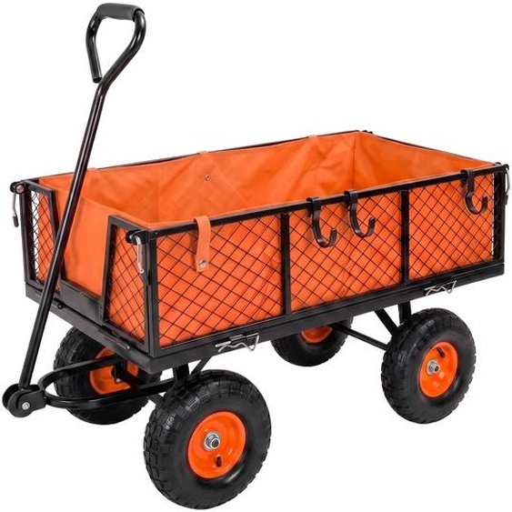 Chariot remorque de jardin en fer Chariot à outils de jardin avec bâche intérieure - capacité maximale 350 kg