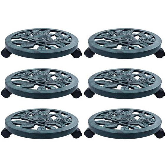 Chariots pour plantes 6 pcs Vert 38 cm Plastique