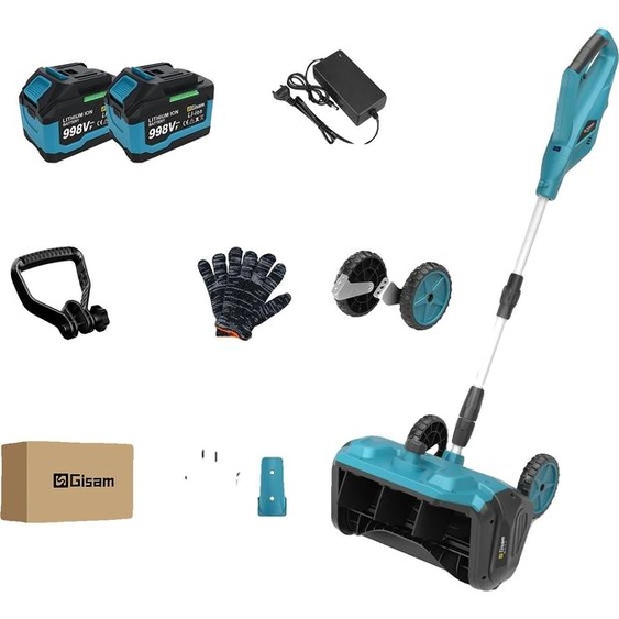 Chasse-neige, moteur sans balai, fonctionnement sans fil, 2 batteries, électrique-a