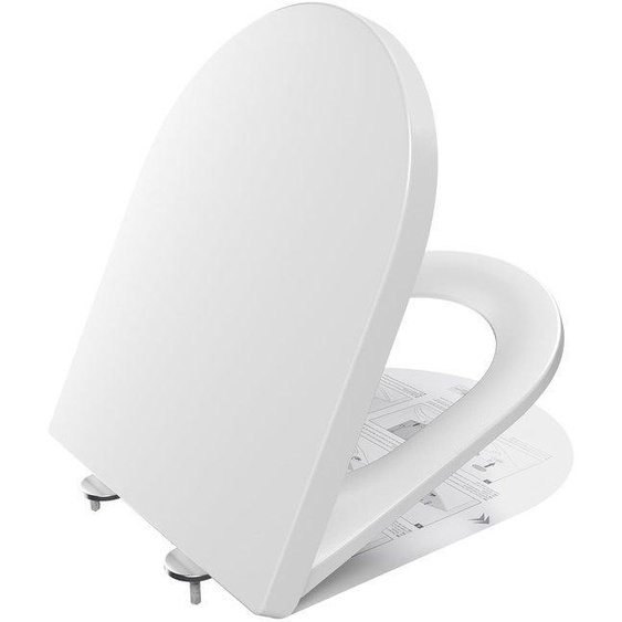 Châssis de WC familial en forme de D, abattant blanc, châssis de WC à fermeture rapide, abattant à fermeture en douceur, châssis de WC à fermeture rapide et à fermeture en douceur
