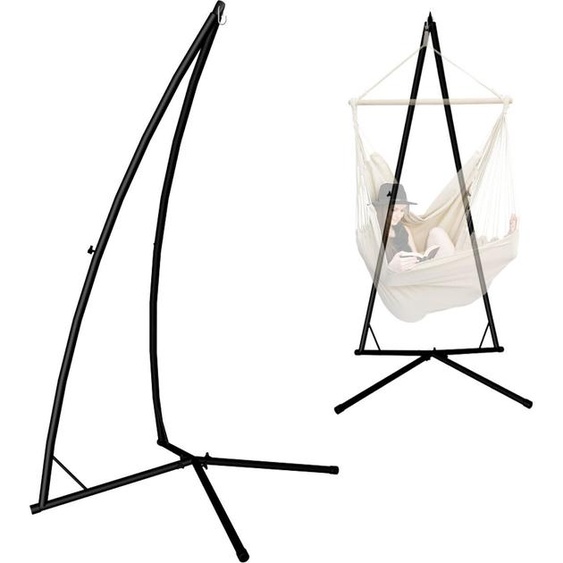 Châssis pour chaise suspendue Outdoor jusquà 120kg - 215cm support en tube dacier pour chaise suspendue