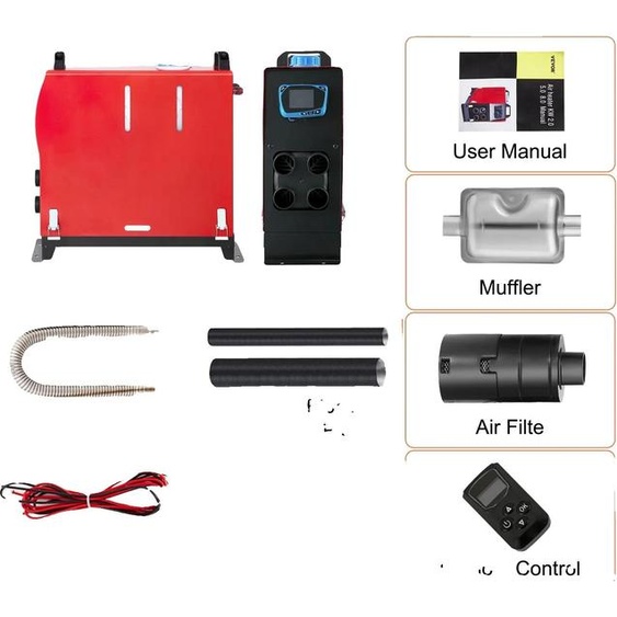 Chauffage à air diesel, chauffage efficace pour camping-cars et camions, télécommande facile à utiliser, 5KW Set 2