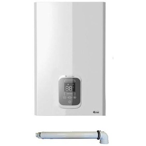 Chauffage de salle de bains à gaz avec cheminée, ventilation Avenir Plus LNX BasNox Chaffoteaux 16 l/min, gaz naturel