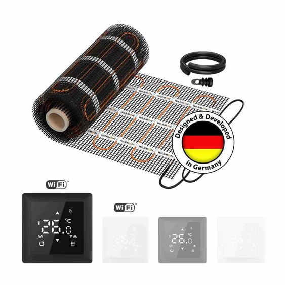 Chauffage mural électrique  CLASSIC LIGHT 100 W/m² avec Thermostat TS 100 Smart WiFi Touch noir - 4 m²