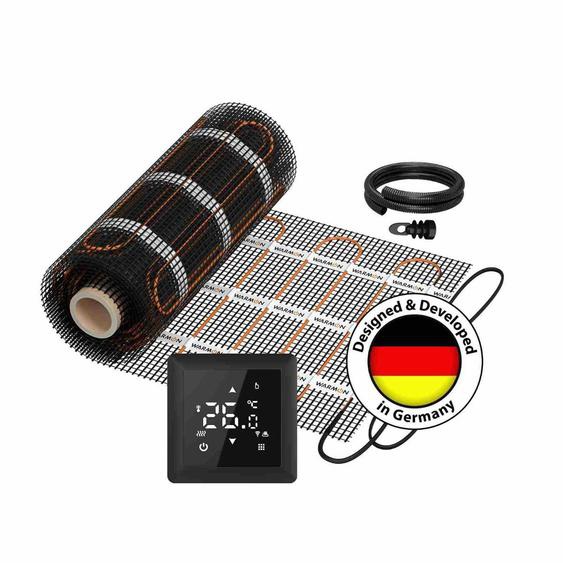 Chauffage mural électrique  CLASSIC LIGHT 100 W/m² avec Thermostat TS 100 Touch noir - 3,5 m²