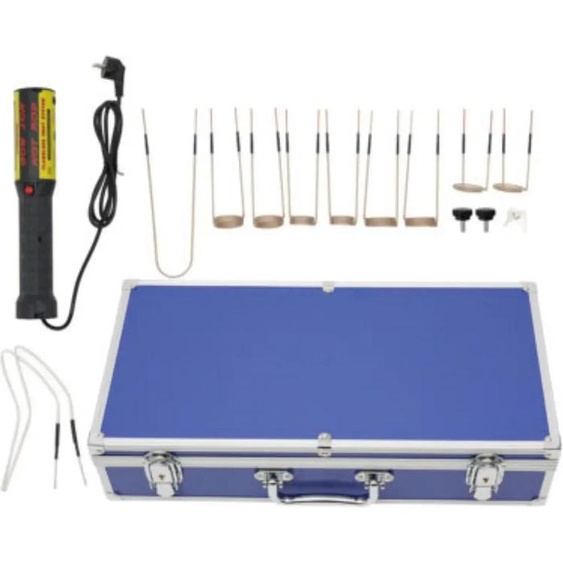 Chauffage par induction magnétique, portable, 10 bobines de chauffage, bleu, prise EU