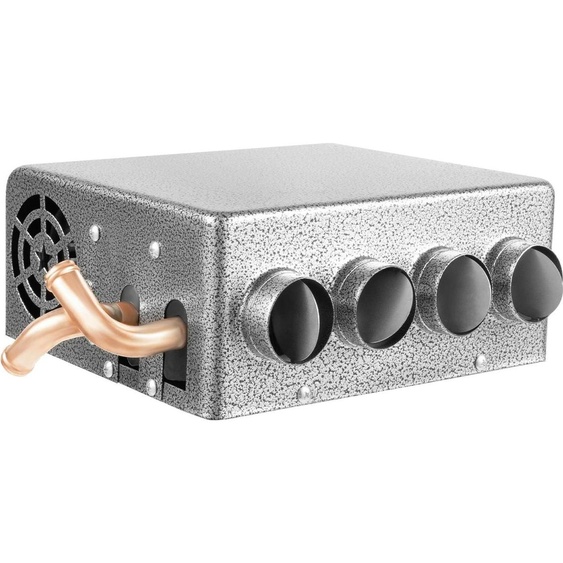 Chauffage pour voiture - Sous le tableau de bord 12 V - 4 sorties dair - Chauffage dappoint compact - Régulateur de vitesse - Pour voiture, camion, minibus - Gris