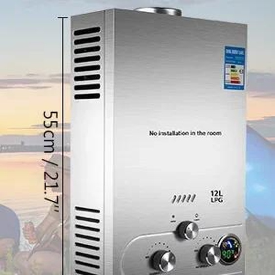 Chauffe-eau, acier inoxydable, design montage mural, 12 L 36KW, 12 L 36KW