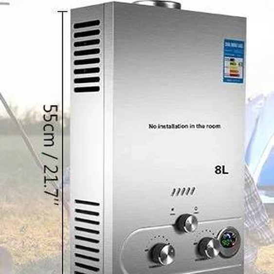Chauffe-eau, acier inoxydable, design montage mural, 8 L 16KW, 8 L 16KW