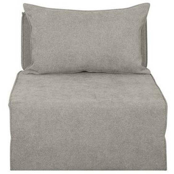 Chauffeuse 1 place convertible en tissu effet velours taupe VICTOR