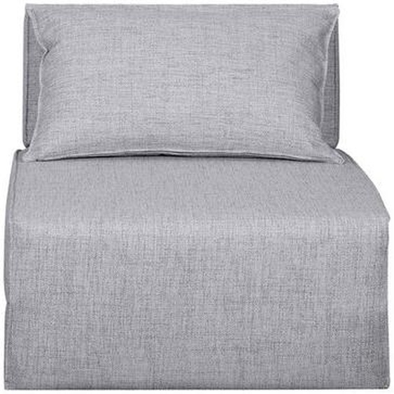 Chauffeuse 1 place convertible en tissu gris clair VICTOR