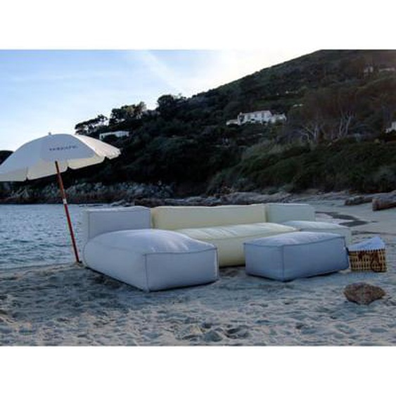 Chauffeuse 1 place sans accoudoir avec bâche de protection pour canapé de jardin modulable BIARRITZ