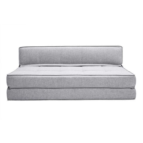 Chauffeuse 2 places convertible en tissu gris clair KATY