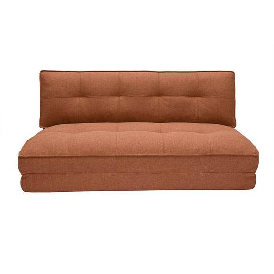 Chauffeuse 2 places convertible en tissu terracotta SALLY