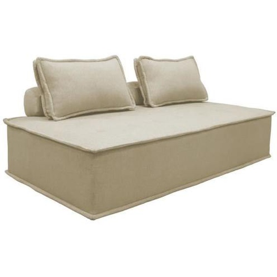 Chauffeuse 2 places - SWEEEK - Beige - Tissu capitonné - Vintage - Confortable