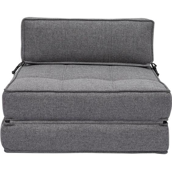 Chauffeuse 1 place convertible en tissu gris KATY