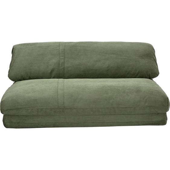 Chauffeuse convertible 2 places en tissu velours côtelé vert kaki SPENCER