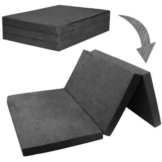Chauffeuse couchage dappoint 2 places matelas pliant lit dinvité futon 195x120x7cm GRIS