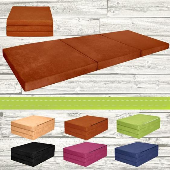 Chauffeuse couchage dappoint matelas pliant lit dinvité futon 195x80x9cm BRUN