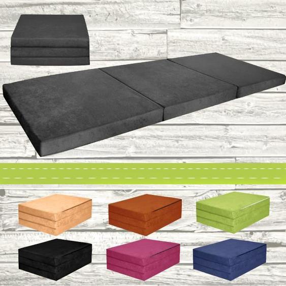 Chauffeuse couchage dappoint matelas pliant lit dinvité futon 195x80x9cm GRIS