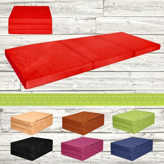 Chauffeuse couchage dappoint matelas pliant lit dinvité futon 195x80x9cm ROUGE