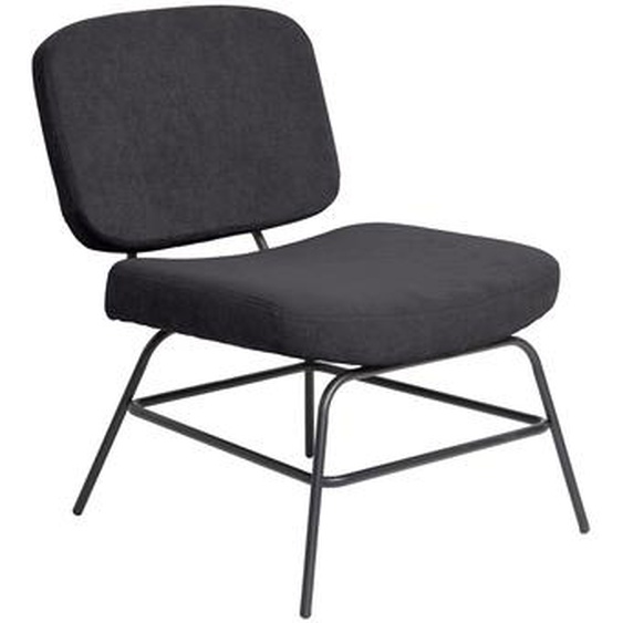 Chauffeuse daccueil Curve tissu Anthracite - pieds métal Noir
