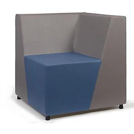 Chauffeuse daccueil FLYN, Module 1 place Angle droit PVC Bleu/Gris