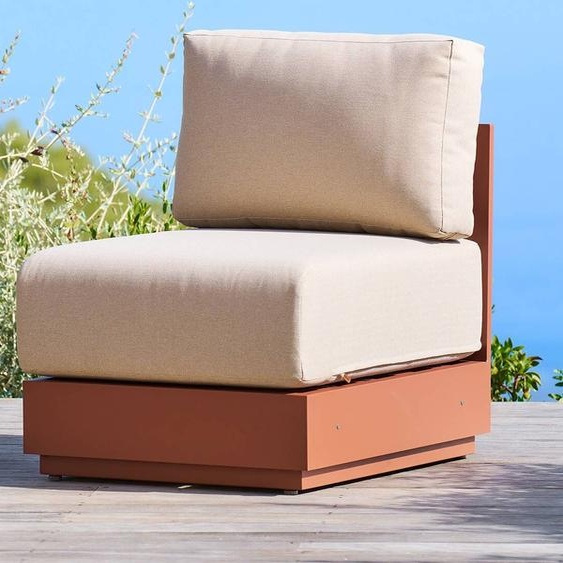 Chauffeuse de jardin ALLURE Beige / Acajou Aluminium traité époxy, Polyester Hespéride