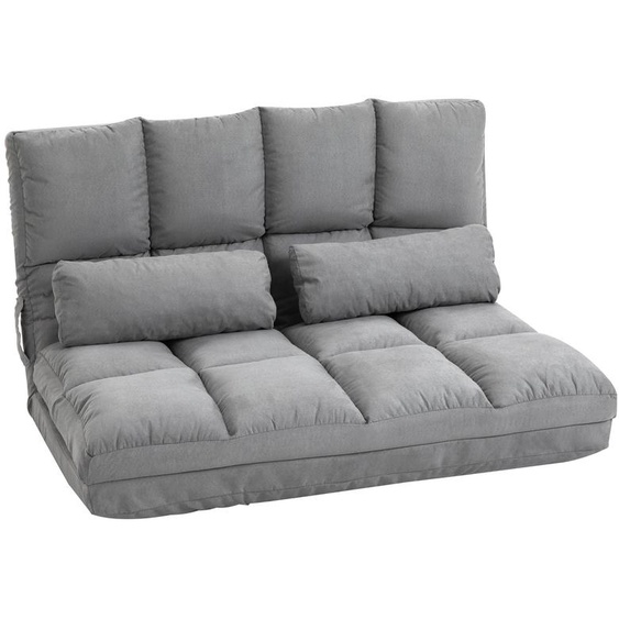 Chauffeuse matelas dappoint pliant fauteuil convertible inclinaison dossier rglable 2 coussins inclus en polyester aspect sud, pour salon, chambre et bureau, gris