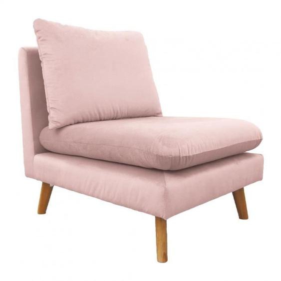 Chauffeuse pour canapé modulable en velours rose - LASSIE