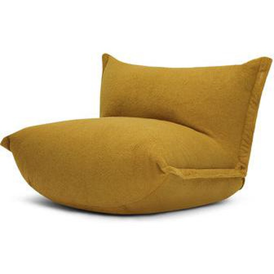 Chauffeuse The BonBaron tissu jaune / Tissu Sherpa (fausse fourrure) - Dossier réglable - Fatboy