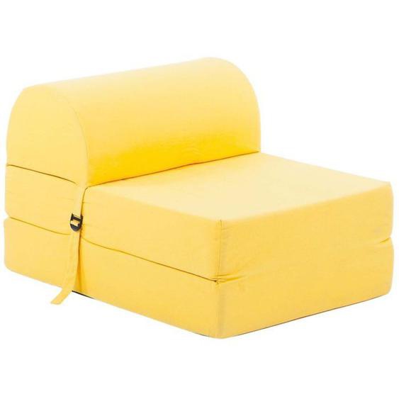 Chauffeuse unie en coton Jaune