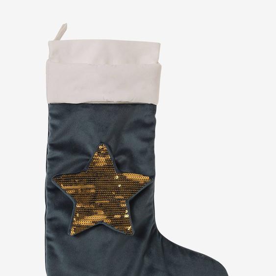 Chaussette de Noël velours souris et lapin vert