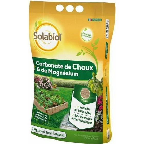 Chaux gazon SOLABIOL 10 kg 100 m²