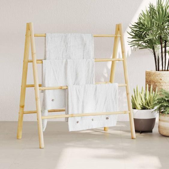 Chelle à serviettes double avec 4 échelons 90x50x100 cm bambou - Vidaxl