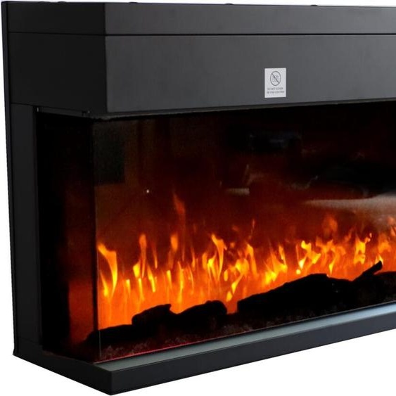 CHEMINARTE - Cheminée électrique Encastrable 3D 110 cm Effet Flammes LED, Chauffage programmable, Télécommande